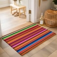 thumbnail image 1 of Entryway Rug 2'x3', Mexican Style Kitchen Runner Rugs Non-Slip Carpet Mats, Colorful Mexico Stripes Orange Red Bedside Rugs Runners Washable Floor Carpet for Bathroom Laundry Room, 1 of 8