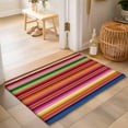 thumbnail image 1 of Entryway Rug 2'x3', Mexican Style Kitchen Runner Rugs Non-Slip Carpet Mats, Colorful Mexico Stripes Pink Red Bedside Rugs Runners Washable Floor Carpet for Bathroom Laundry Room, 1 of 8