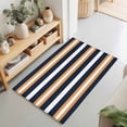 thumbnail image 1 of Entryway Rug 2'x3', Orange Navy Blue Striped Kitchen Runner Rugs Non-Slip Carpet Mats, Minimalist Farmhouse Lines Bedside Rugs Runners Washable Floor Carpet for Bathroom Laundry Room, 1 of 8