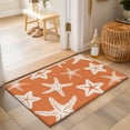 thumbnail image 1 of Entryway Rug 2'x3', Orange Starfish Coastal Kitchen Runner Rugs Non-Slip Carpet Mats, Nautical Summer Ocean Abstract Art Bedside Rugs Runners Washable Floor Carpet for Bathroom Laundry Room, 1 of 8