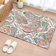 thumbnail image 1 of Entryway Rug 2'x3', Paisley Flower Small Rug for Kitchen Bathroom Door Mat Indoor Entrance, Spring Watercolor Floral Leaf Plant Orange Non-Slip Area Rugs Floor Mats Carpet Front Door Rugs, 1 of 8