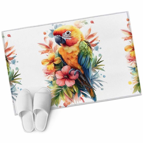 Entryway Rug 2'x3' Parrot Small Area Rug Non-Slip Front Door Mat Washable Floor Carpet for Indoor Entrance Kitchen Bathroom