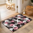 thumbnail image 1 of Entryway Rug 2'x3', Pink Grey Abstract Kitchen Runner Rugs Non-Slip Carpet Mats, Modern Geometric Ombre Artwork Bedside Rugs Runners Washable Floor Carpet for Bathroom Laundry Room, 1 of 8