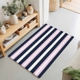 thumbnail image 1 of Entryway Rug 2'x3', Pink Navy Blue Striped Kitchen Runner Rugs Non-Slip Carpet Mats, Minimalist Abstract Lines Artwork Bedside Rugs Runners Washable Floor Carpet for Bathroom Laundry Room, 1 of 8