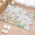 thumbnail image 1 of Entryway Rug 2'x3', Pink Purple Flower Small Rug for Kitchen Bathroom Door Mat Indoor Entrance, Spring Farmhouse Floral Leaf Wood Grain Non-Slip Area Rugs Floor Mats Carpet Front Door Rugs, 1 of 8