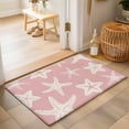 thumbnail image 1 of Entryway Rug 2'x3', Pink Starfish Coastal Kitchen Runner Rugs Non-Slip Carpet Mats, Nautical Summer Ocean Abstract Art Bedside Rugs Runners Washable Floor Carpet for Bathroom Laundry Room, 1 of 8