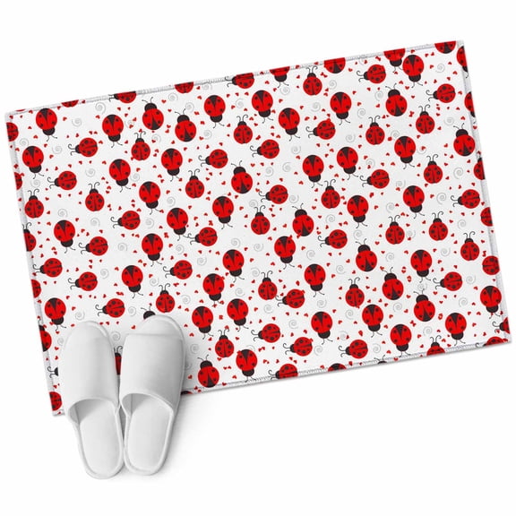 Entryway Rug 2'x3' Red Black Animals Small Area Rug Non-Slip Front Door Mat Washable Floor Carpet for Indoor Entrance Kitchen Bathroom