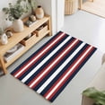 thumbnail image 1 of Entryway Rug 2'x3', Red Navy Blue Striped Kitchen Runner Rugs Non-Slip Carpet Mats, Contemporary Minimalist Aesthetic Bedside Rugs Runners Washable Floor Carpet for Bathroom Laundry Room, 1 of 8