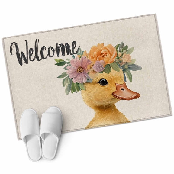 Entryway Rug 2'x3' Spring Duck Small Area Rug Non-Slip Front Door Mat Washable Floor Carpet for Indoor Entrance Kitchen Bathroom