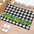 thumbnail image 1 of Entryway Rug 2'x3', St. Patrick's Day Small Rug for Kitchen Bathroom Door Mat Indoor Entrance, Lucky Shamrock Grasses Black White Plaid Non-Slip Area Rugs Floor Mats Carpet Front Door Rugs, 1 of 8
