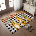 thumbnail image 1 of Entryway Rug 2'x3', Sunflowers Gnomes Kitchen Runner Rugs Non-Slip Carpet Mats, Fall Thanksgiving Botanical Black Checked Bedside Rugs Runners Washable Floor Carpet for Bathroom Laundry Room, 1 of 8