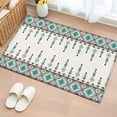 thumbnail image 1 of Entryway Rug 2'x3', Teal Black Boho Small Rug for Kitchen Bathroom Door Mat Indoor Entrance, Vintage Ethnic Tribe Abstract Art Retro Non-Slip Area Rugs Floor Mats Carpet Front Door Rugs, 1 of 8