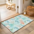 thumbnail image 1 of Entryway Rug 2'x3', Teal Red Coastal Kitchen Runner Rugs Non-Slip Carpet Mats, Nautical Seahorse Beach Coral Starfish Bedside Rugs Runners Washable Floor Carpet for Bathroom Laundry Room, 1 of 8