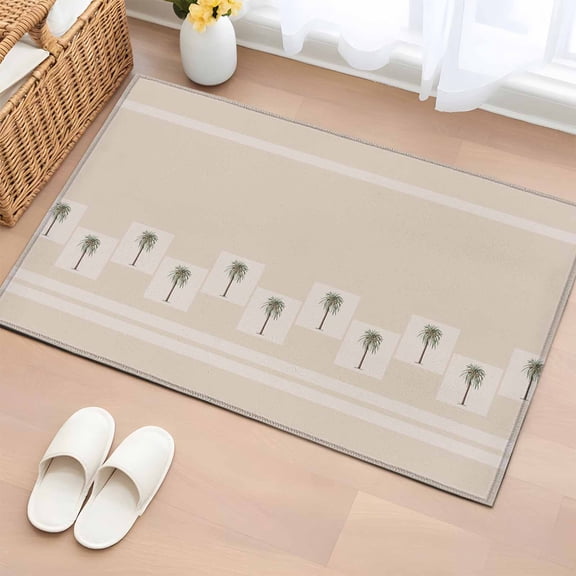 Entryway Rug 2'x3', Tropical Palm Trees Small Rug for Kitchen Bathroom Door Mat Indoor Entrance, Beach Coastal Plants Non-Slip Area Rugs Floor Mats Carpet Front Door Rugs