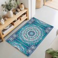 thumbnail image 1 of Entryway Rug 2'x3', Turquoise Boho Flowers Kitchen Runner Rugs Non-Slip Carpet Mats, Retro Ethnic Abstract Floral Art Bedside Rugs Runners Washable Floor Carpet for Bathroom Laundry Room, 1 of 8