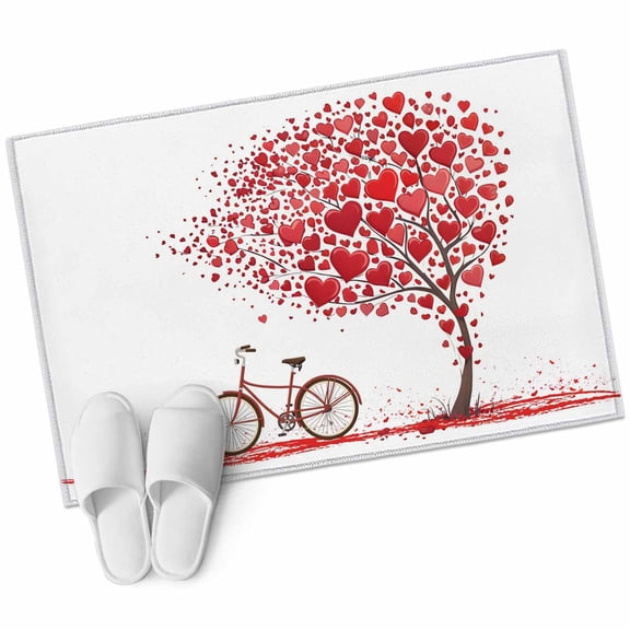 Entryway Rug 2'x3' Valentine's Day Small Area Rug Non-Slip Front Door Mat Washable Floor Carpet for Indoor Entrance Kitchen Bathroom