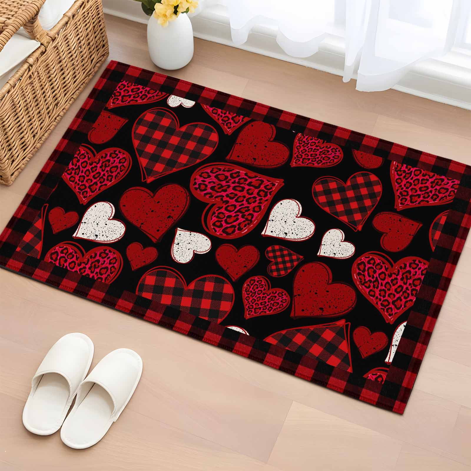 Entryway Rug 2'x3', Valentine's Day Small Rug for Kitchen Bathroom Door ...
