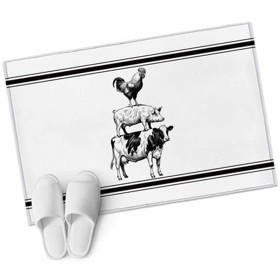 Entryway Rug 2'x3' Vintage Animals Small Area Rug Non-Slip Front Door Mat Washable Floor Carpet for Indoor Entrance Kitchen Bathroom