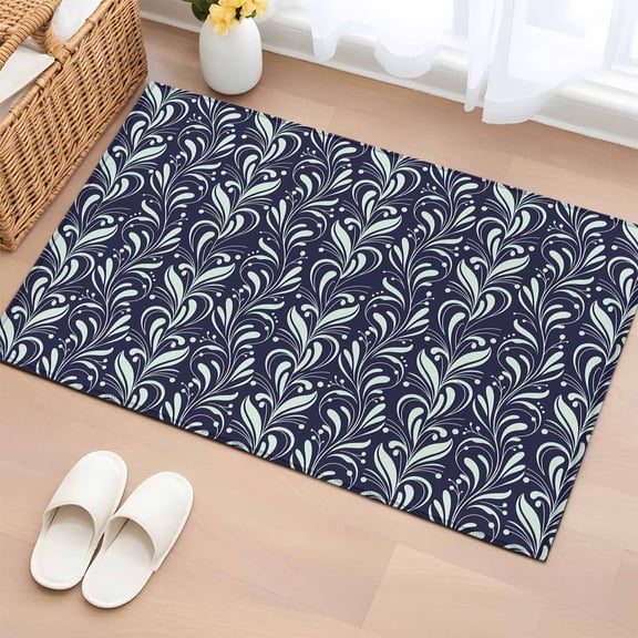 Entryway Rug 2'x3', Vintage Floral Small Rug for Kitchen Bathroom Door Mat Indoor Entrance, Spring Country Botanical Flowers Simple Non-Slip Area Rugs Floor Mats Carpet Front Door Rugs