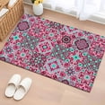 thumbnail image 1 of Entryway Rug 2'x3', Vintage Middle Century Small Rug for Kitchen Bathroom Door Mat Indoor Entrance, Abstract Bohemia Style Aztec Pink Non-Slip Area Rugs Floor Mats Carpet Front Door Rugs, 1 of 8