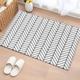 thumbnail image 1 of Entryway Rug 2'x3', White Geometric Small Rug for Kitchen Bathroom Door Mat Indoor Entrance, Modern Minimalism Black Striped Lines Non-Slip Area Rugs Floor Mats Carpet Front Door Rugs, 1 of 8