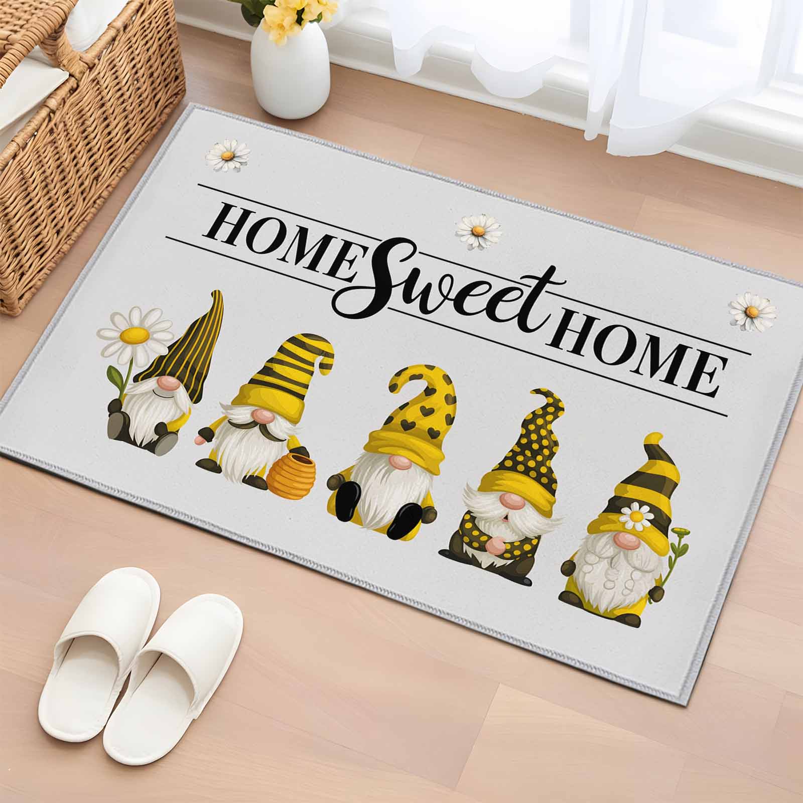Entryway Rug 2'x3', Yellow Gnomes Small Rug for Kitchen Bathroom Door ...