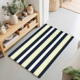 thumbnail image 1 of Entryway Rug 2'x3', Yellow Navy Blue Striped Kitchen Runner Rugs Non-Slip Carpet Mats, Neutral Minimalist Lines Bedside Rugs Runners Washable Floor Carpet for Bathroom Laundry Room, 1 of 8