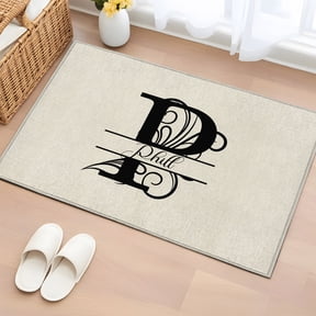 Entryway Rug 2x3 Ft, Letter P Non Slip Small Area Rugs for Front Door, Monogram Words Washable Low Pile Accent Carpet Doormat for Indoor Entrance Kitchen Bathroom Doorway