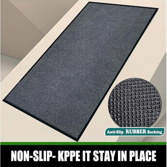 Entryway Rug 3 x 5 Low Profile Indoor Outdoor Mat, Smart Savings Option, Durable Rubber Carpet for Hallways & High Traffic Areas
