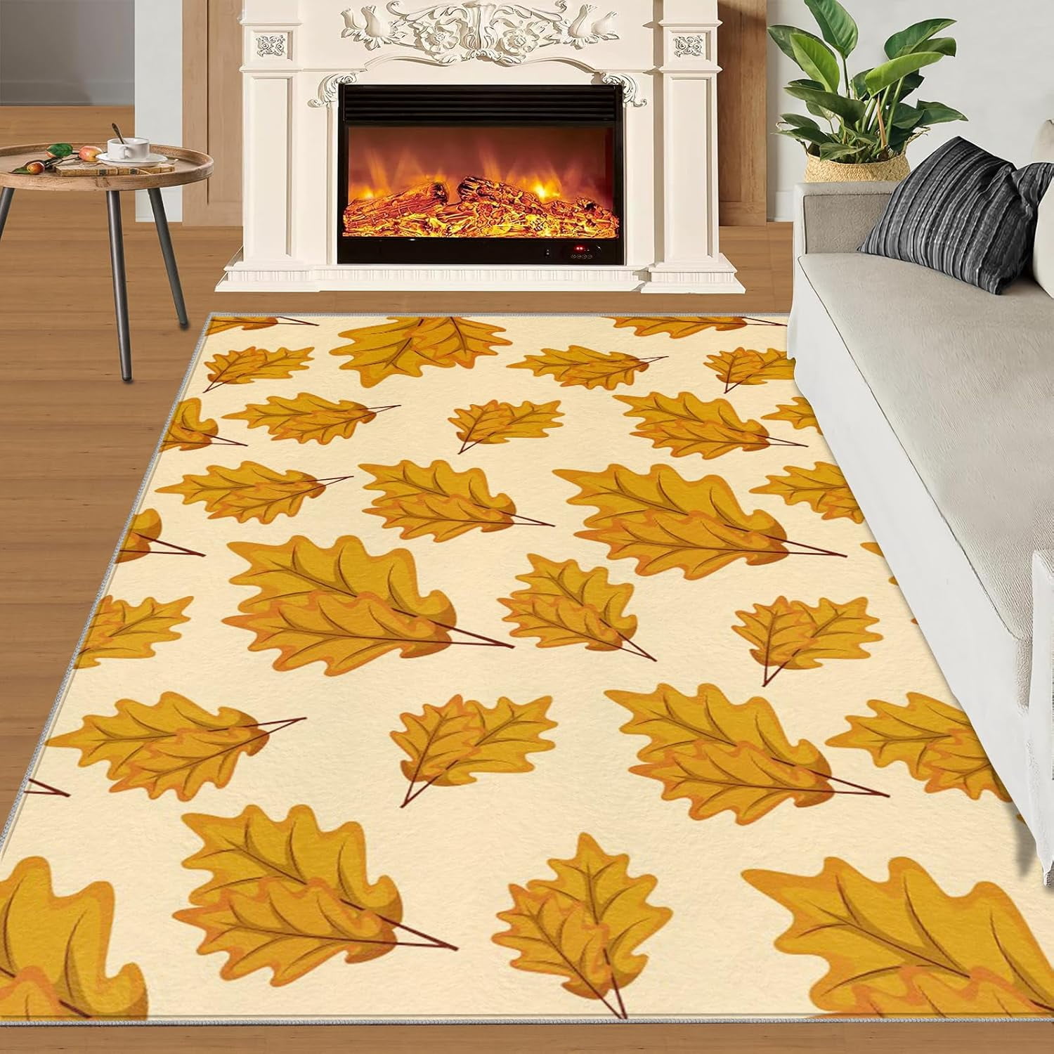 Entryway Rug Falling Autumn Leaves Simple Art Living Room Rug, Washable ...