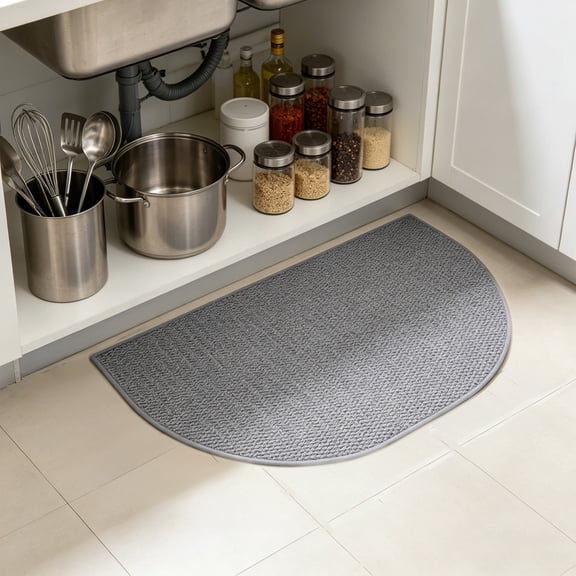 Entryway Rug, Half Circle Door Mat, Heavy-Duty Welcome Mat, Non-Slip Floor Mat for Front Door, Back Door, and Garage, Easy Clean Entry Mat for All Seasons, 24" x 36"