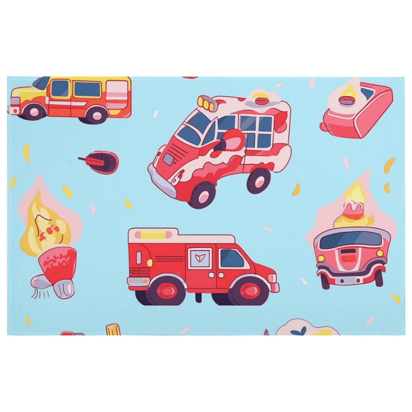 Entryway Rug Rugs Soft Small Indoor Door Mat Rug Excavator Fire Truck ...