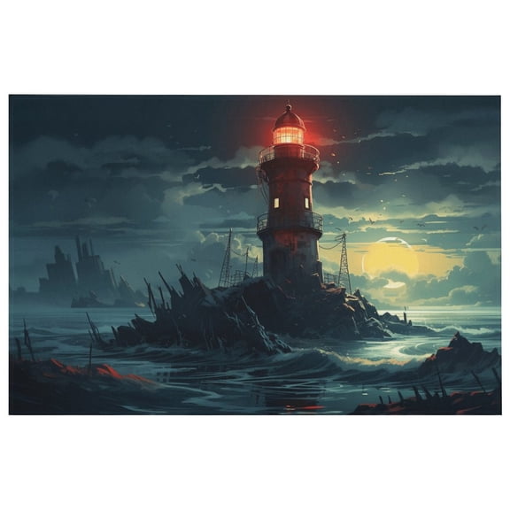 Entryway Rug Rugs Soft Small Indoor Door Mat Rug Ocean Lighthouse Vintage Non Slip Foldable Carpet for Entrance Living Room Bedroom