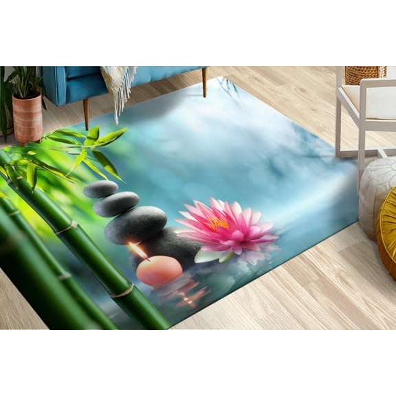 Entryway Rug, Thin Rug, Modern Rug Office Decor Rugs, Zen Stones Rug, Modern Rug, Massage Stones Rug, Bathroom Rugs, Large Rug, Home Decor, 2'x3' - 60x90 cm