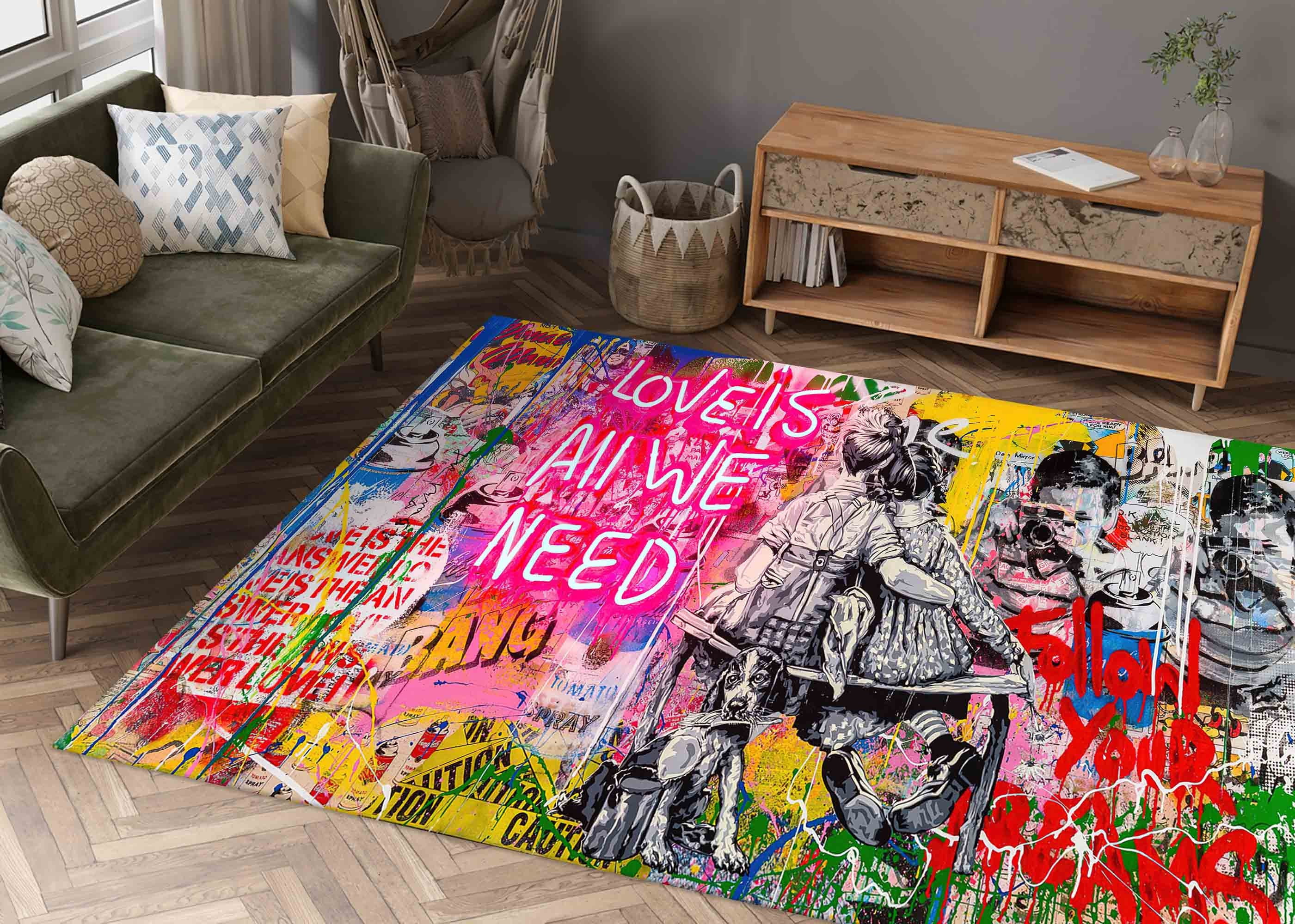Entryway Rugs, Kitchen Rug, Street Graffiti Rug, Graffiti Rugs, Popular ...