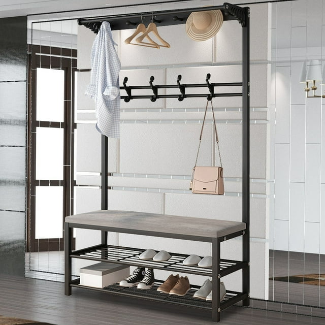 Entryway Shoe Bench,Entryway Bench with Shoe Rack,Hall Tree,Coat Rack
