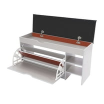 Entryway Shoe Bench, Shoe Rack Bench with Cushion, Shoe Bench with Hidden Storage