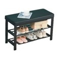 thumbnail image 1 of Entryway Shoes Bench with Cushion Seat Bedroom Storage Bench with Shelf bed End Bench, Multifunctional Storage Bench for Entryway Living Room - Multicolor, 1 of 8