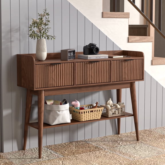 Entryway Sofa Table, Narrow Console Table, Entryway Table with 3 Drawer
