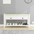 thumbnail image 1 of Entryway Storage Bench with Drawers Beige, 1 of 5