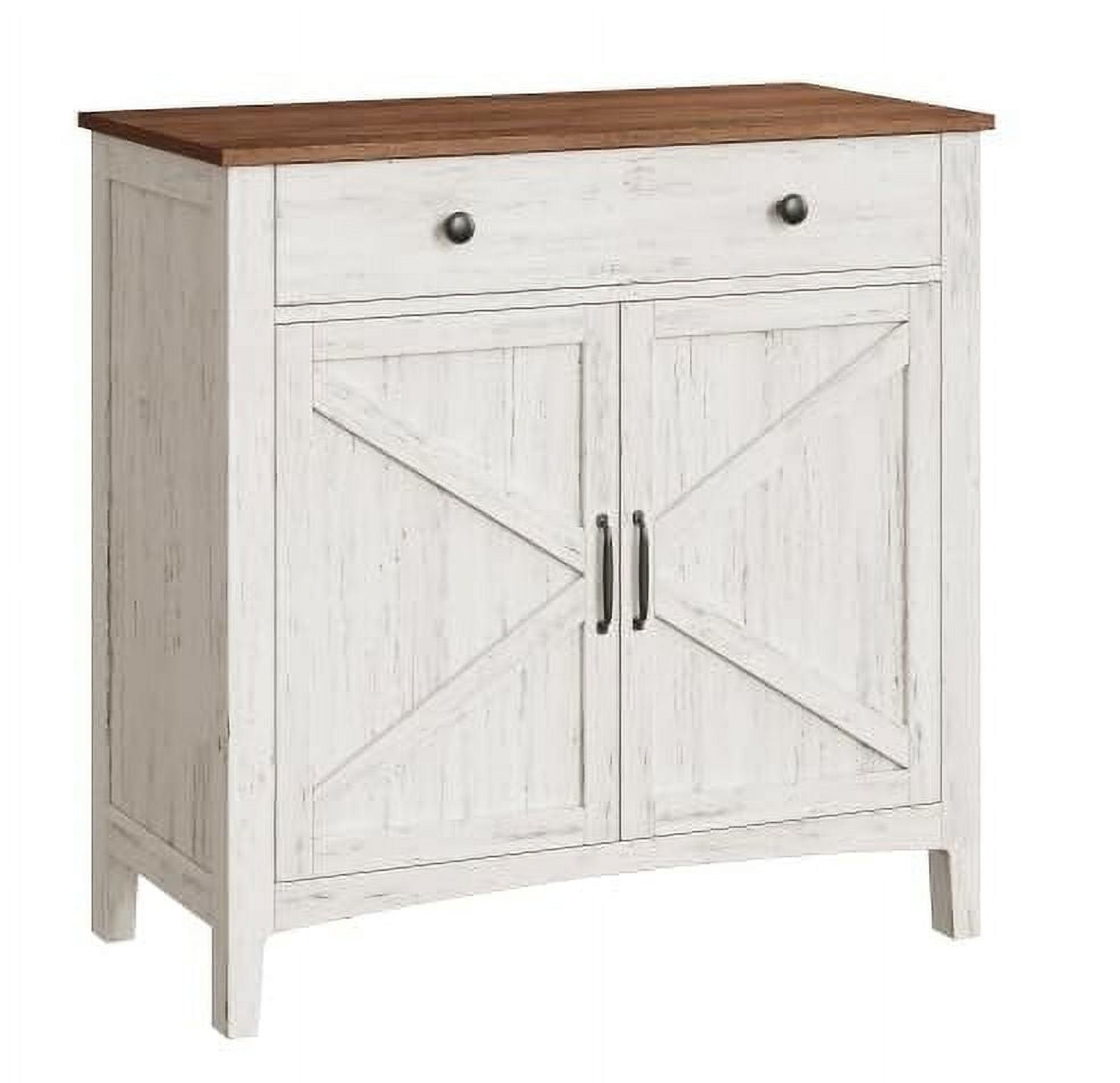 Entryway Storage Cabinet Sideboard with 2 Drawers for Kitchen Living Room, with Doors, Height Adjustable Shelf, for Living Room, Kitchen, White