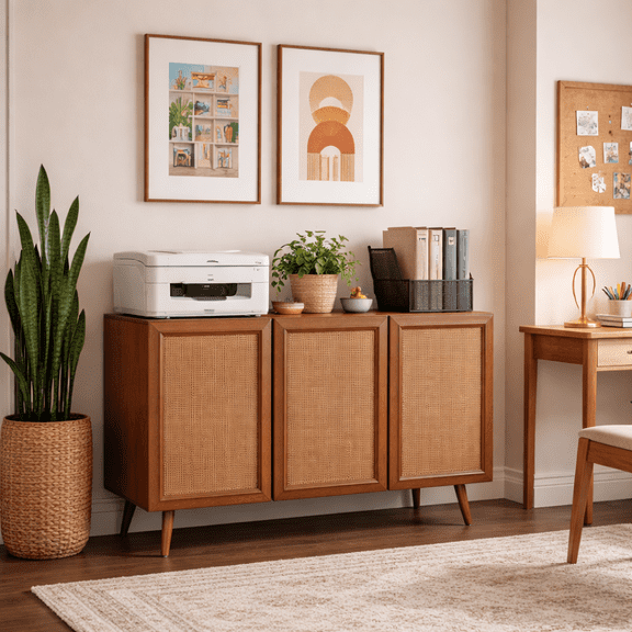 Entryway Storage Media Console Farmhouse Tv Stand Accent Buffet Sideboard Cabinet With Doors and Shelves