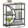 thumbnail image 1 of Entryway Table, Console Table with Charging Station, Industrial Narrow Sofa Table with 5 Tier Storage Shelves, Entrance Table for Hallway, Living Room, Foyer, Grey, 1 of 7