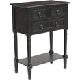 thumbnail image 1 of Entryway Table with Storage, Rustic Small Console Table w/ 3 Drawers & Open Bottom Shelf, Skinny Wood Console Table, Narrow Sofa Side Table for Living Room, Foyer, Entry Table, Black, 1 of 7