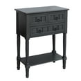 thumbnail image 1 of Entryway Table with Storage, Rustic Small Console Table w/ 3 Drawers & Open Bottom Shelf, Skinny Wood Console Table, Narrow Sofa Side Table for Living Room, Foyer, Entry Table, Gun Metal, 1 of 1