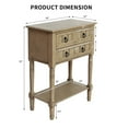 thumbnail image 1 of Entryway Table with Storage, Rustic Small Console Table w/ 3 Drawers & Open Bottom Shelf, Skinny Wood Console Table, Narrow Sofa Side Table for Living Room, Foyer, Entry Table, Sahara, 1 of 6