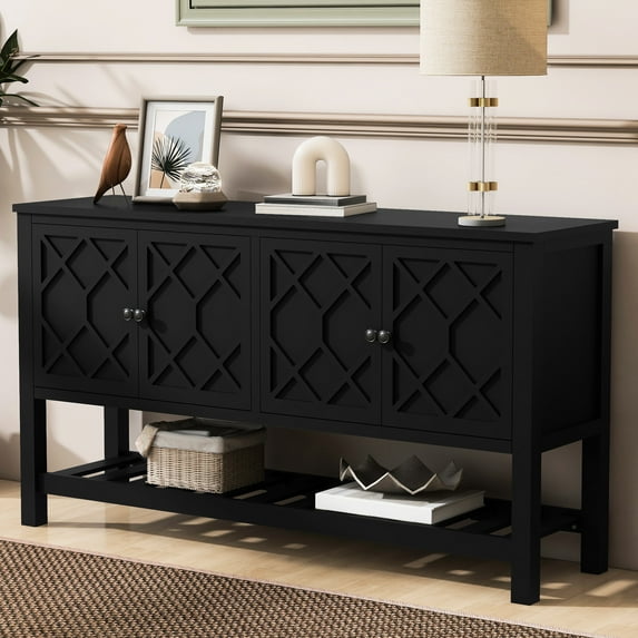 Entryway Table With Geometric Door And Bottom Storage Area Console Patterns Option