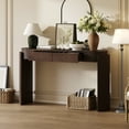 thumbnail image 1 of Entryway Table with Natural Wood Grain Finish, Console Table with Fluted Design, Espresso, 1 of 15