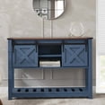 thumbnail image 1 of Entryway Table with Storage Shelf, Sliding Barn Doors Console Table for Living Room Hallway, Blue, 1 of 6