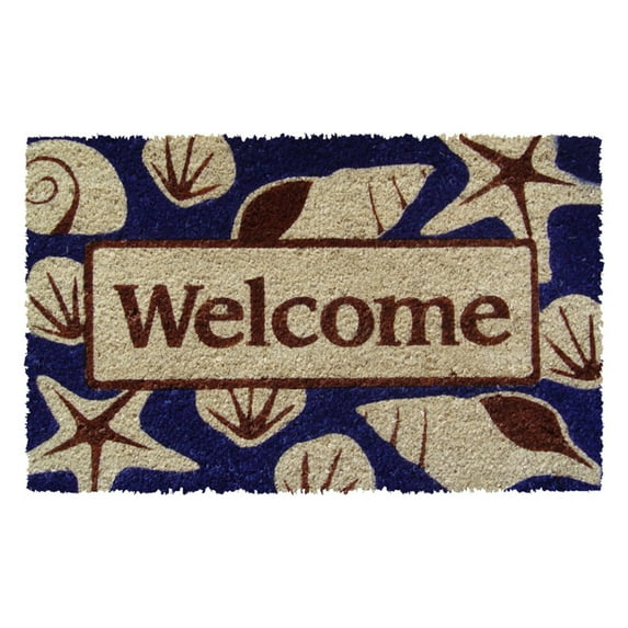 Entryways Beach Welcome Non Slip Coir Doormat 28L 17W